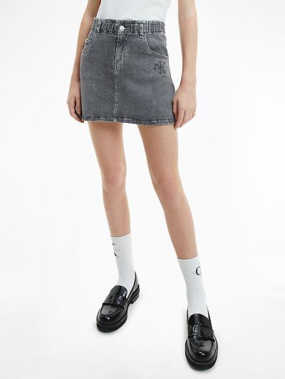 Calvin Klein Ruhák HU245523 | Calvin Klein Denim Lány Mini Szoknya Világos Szürke